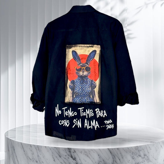 Camisa popelina negra – “No tengo tiempo para cosas sin alma”