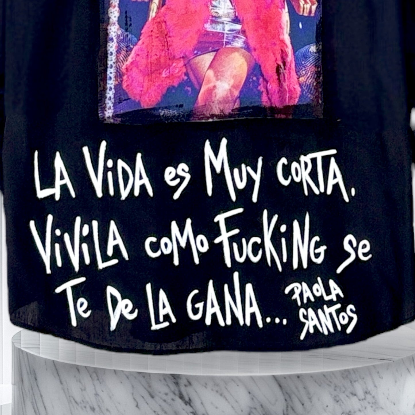 Camisa Oversize Popelina Negra – “La vida es muy corta”