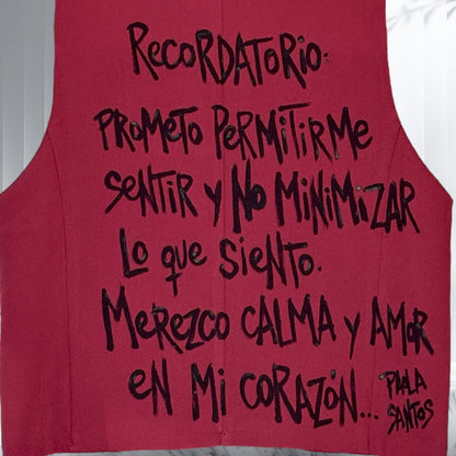 Chaleco Bordeaux Oversize – “Recordatorio: sentir y merecer calma”