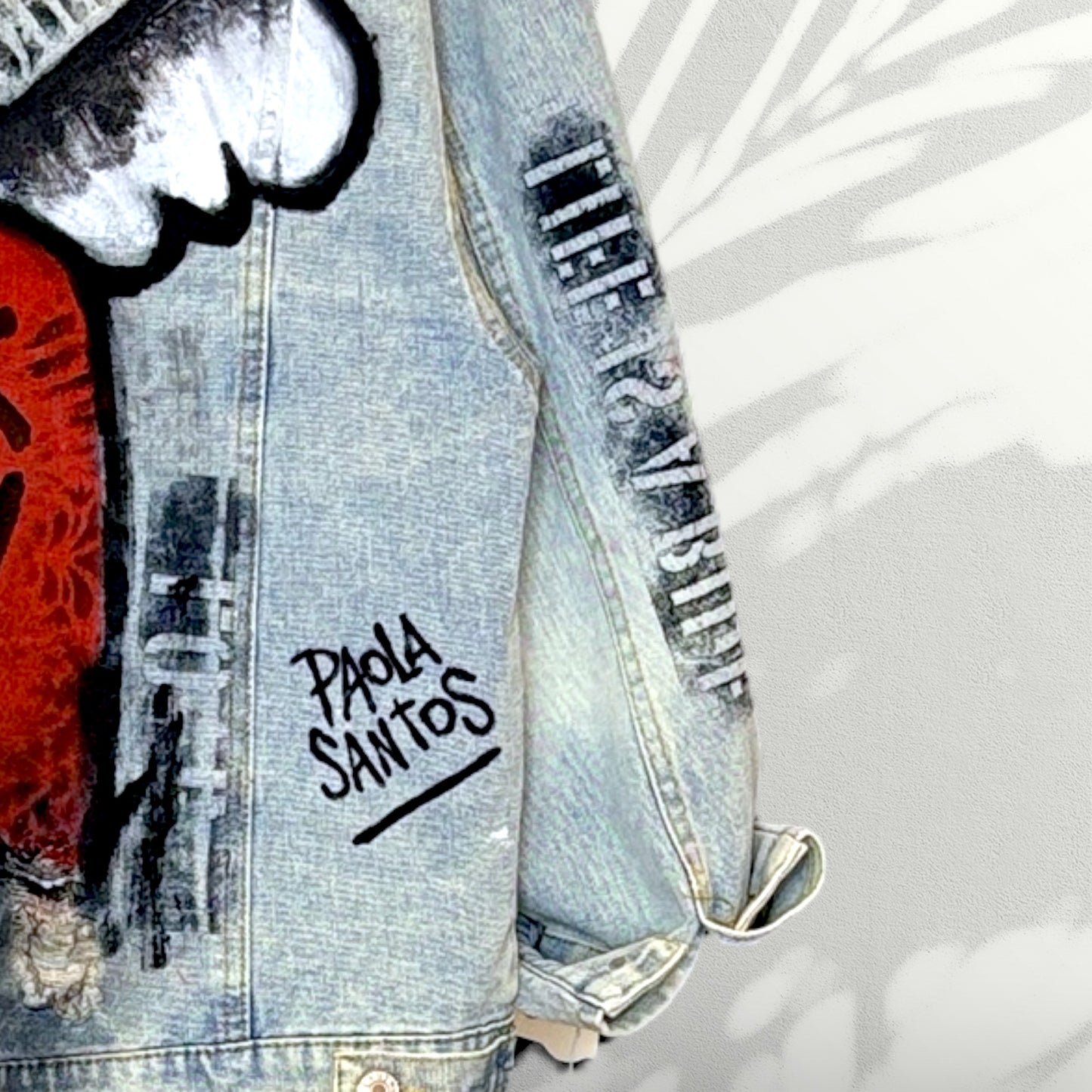 Campera intervenida “Amour” – Denim artístico pintado a mano