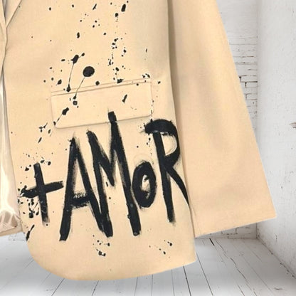 Blazer Beige Intervenido “+AMOR”