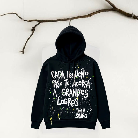 🖤 Hoodie “Cada pequeño paso te acerca a grandes logros” – Kids