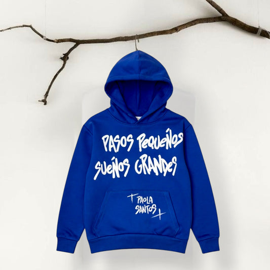 💙 Hoodie “Pasos pequeños, sueños grandes” – Kids