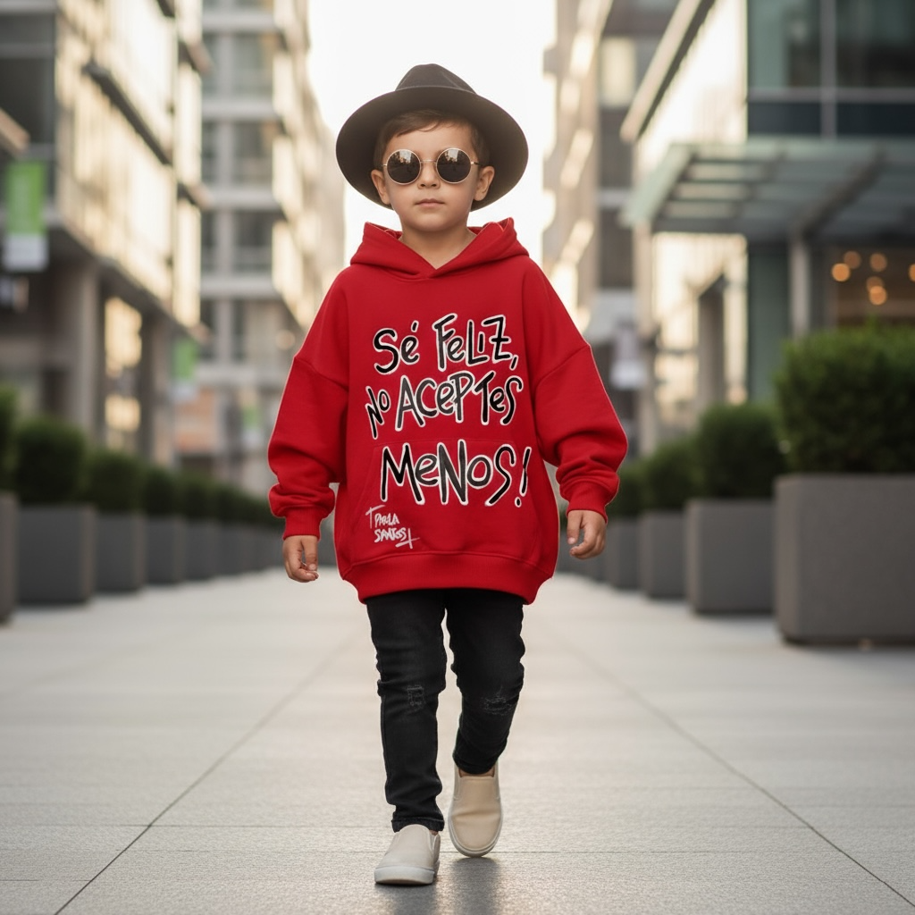 Hoodie Kids “Sé feliz, no aceptes menos”