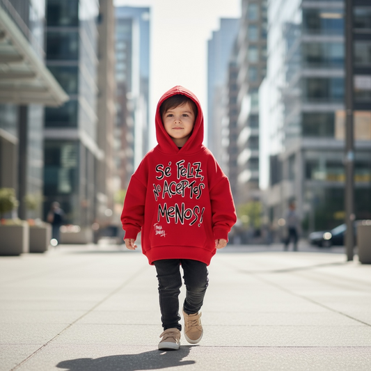 Hoodie Kids “Sé feliz, no aceptes menos”