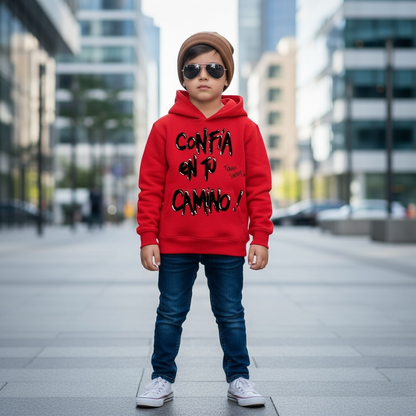 Hoodie Kids Rojo – Confía en tu camino