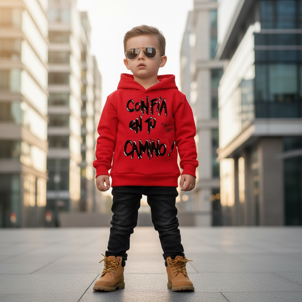 Hoodie Kids Rojo – Confía en tu camino