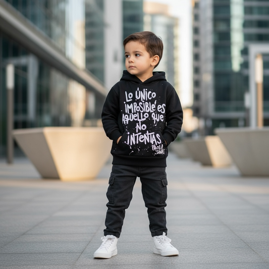 🖤 HOODIE KIDS “LO ÚNICO IMPOSIBLE”