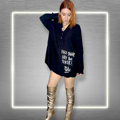 🖤 Camisa Oversize Negra — “Para sanar hay que sentir”