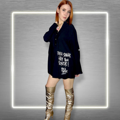 🖤 Camisa Oversize Negra — “Para sanar hay que sentir”