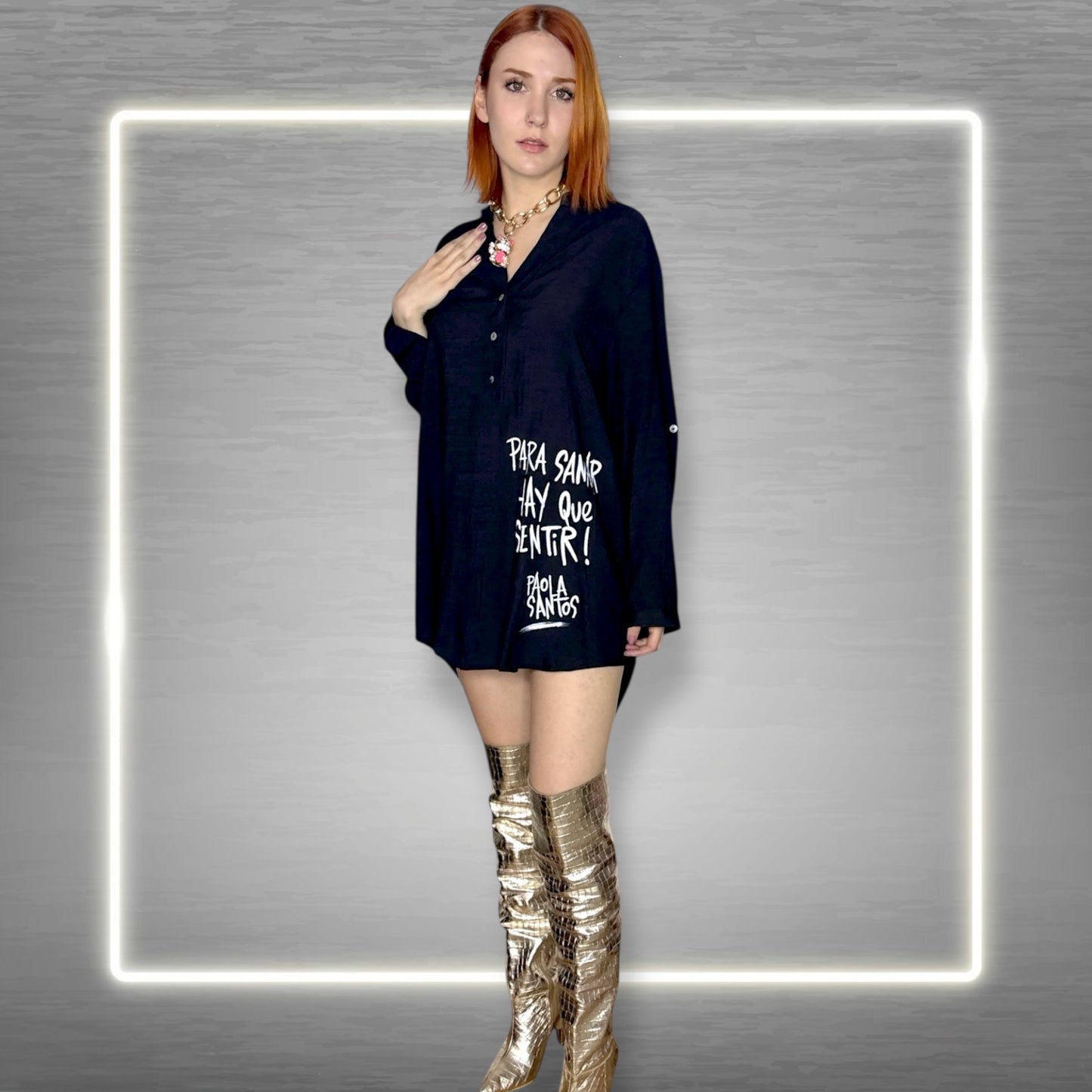 🖤 Camisa Oversize Negra — “Para sanar hay que sentir”