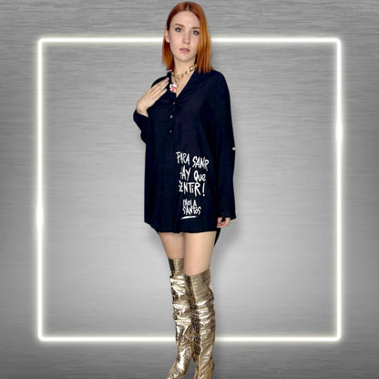 🖤 Camisa Oversize Negra — “Para sanar hay que sentir”