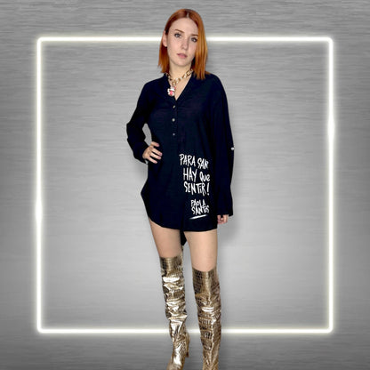 🖤 Camisa Oversize Negra — “Para sanar hay que sentir”