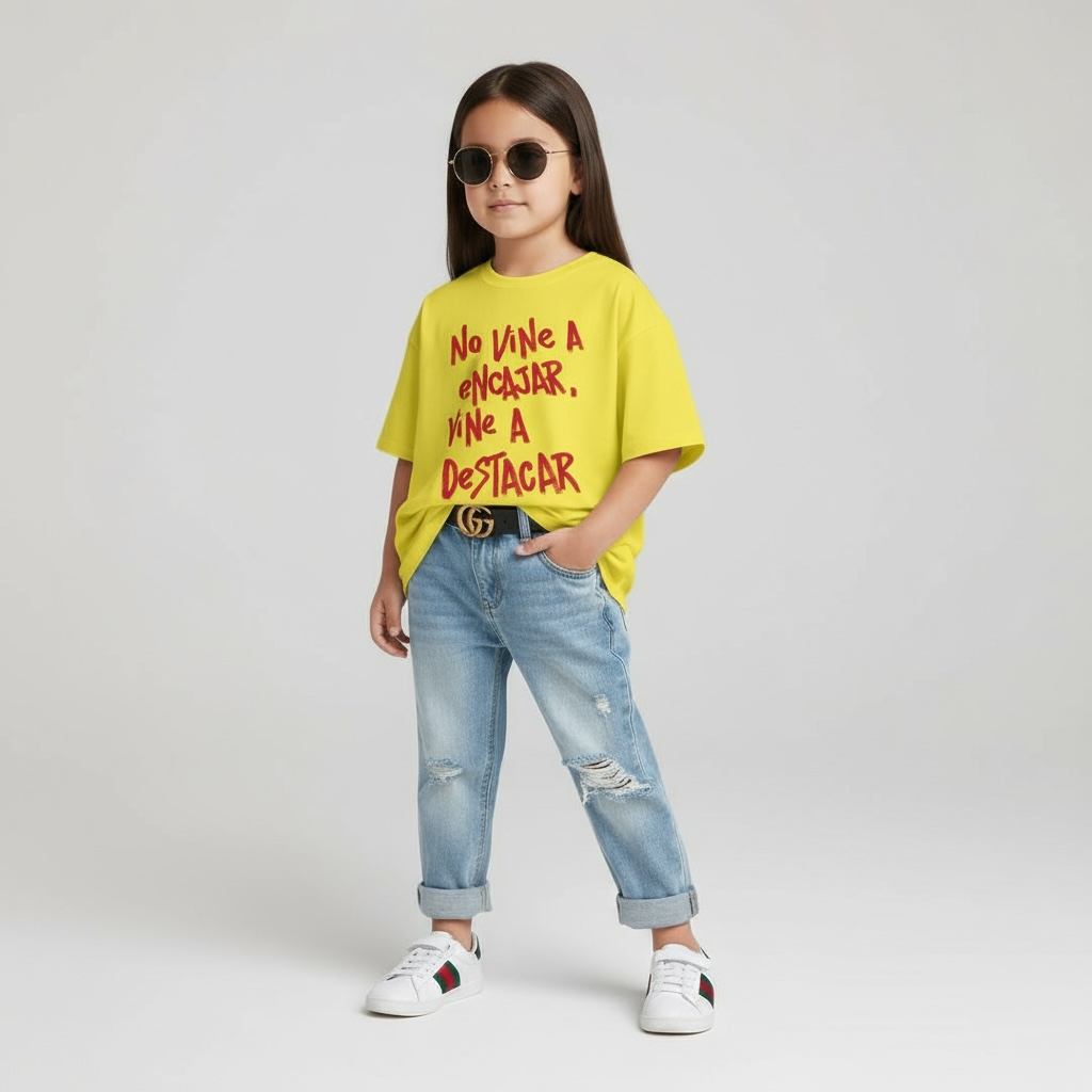 💛 Remera “No vine a encajar, vine a destacar” – Kids