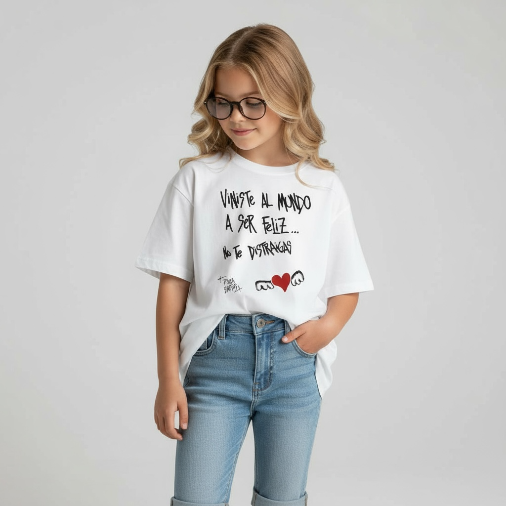 🖤 Reme “Viniste al mundo a ser feliz” — Kids Oversize