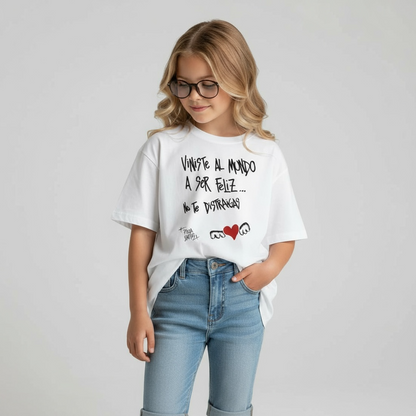 🖤 Reme “Viniste al mundo a ser feliz” — Kids Oversize
