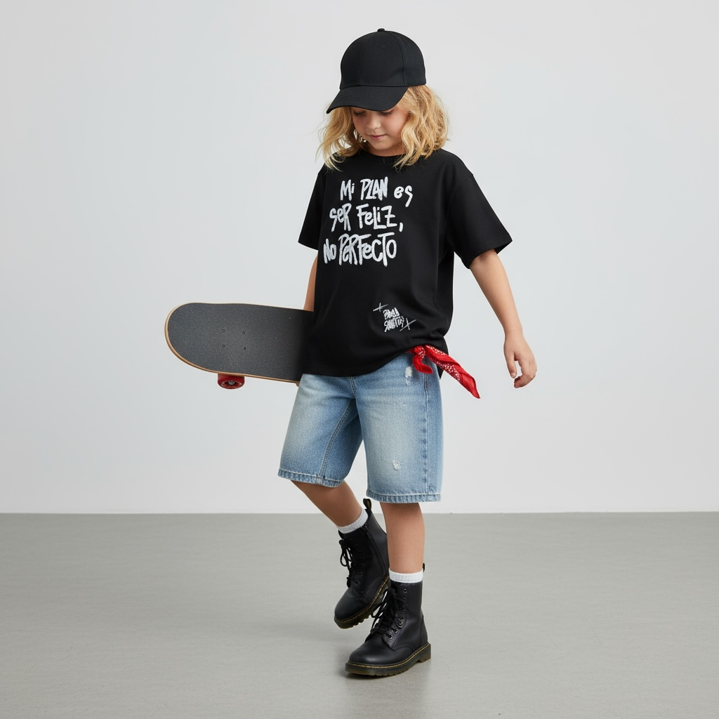 🖤 Remera Kids “Mi plan es ser feliz” – Paola Santos