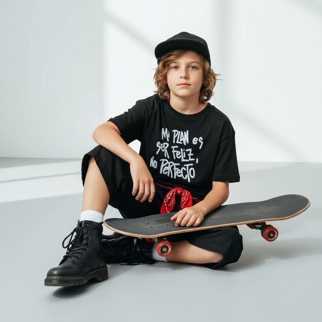 🖤 Remera Kids “Mi plan es ser feliz” – Paola Santos