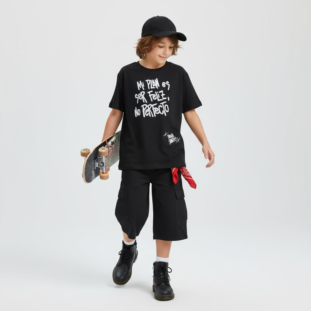 🖤 Remera Kids “Mi plan es ser feliz” – Paola Santos