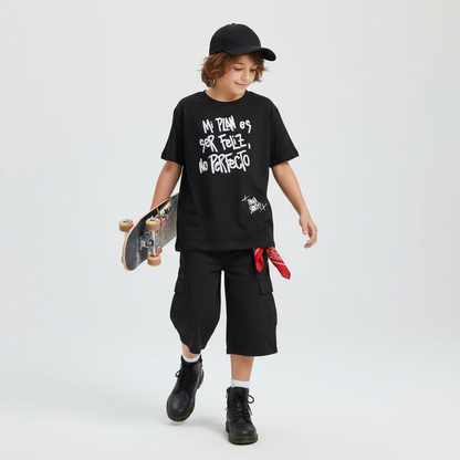 🖤 Remera Kids “Mi plan es ser feliz” – Paola Santos
