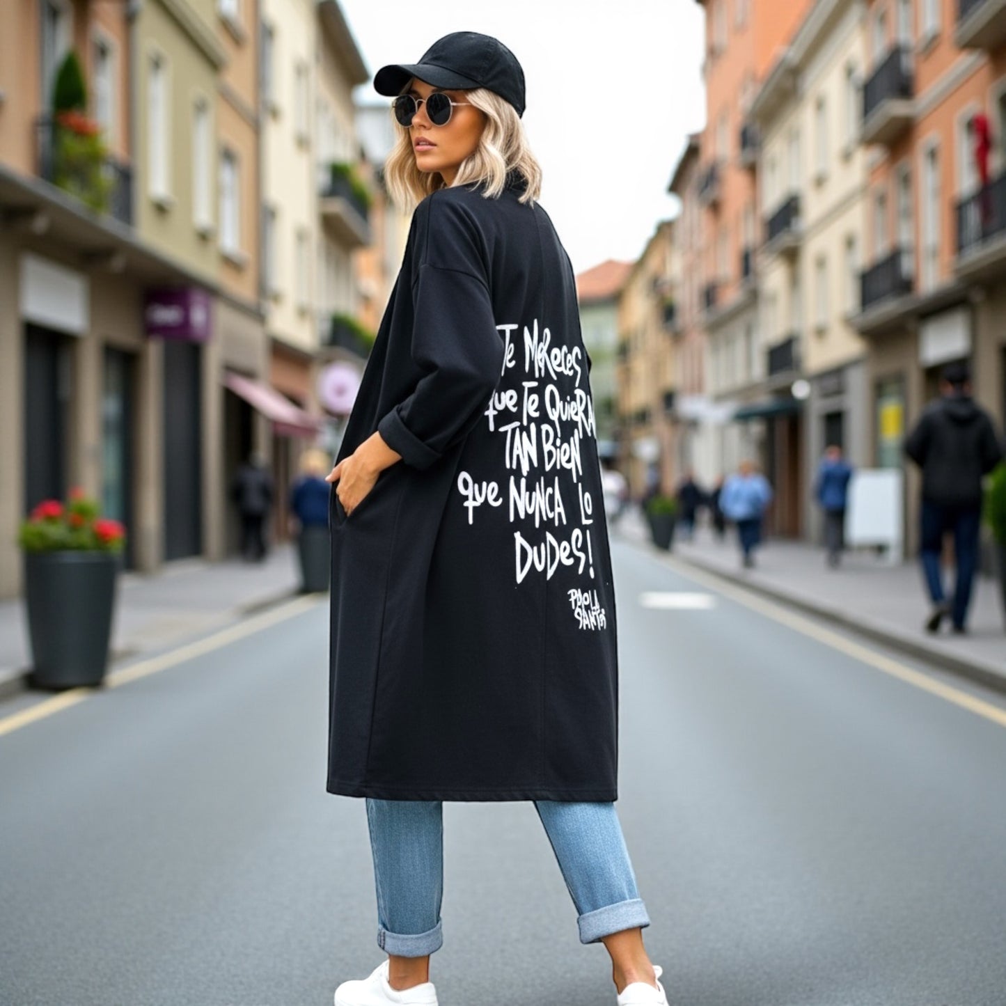 🖤 Saco urbano “Te merecés que te quieran bien” — Edición limitada Paola Santos