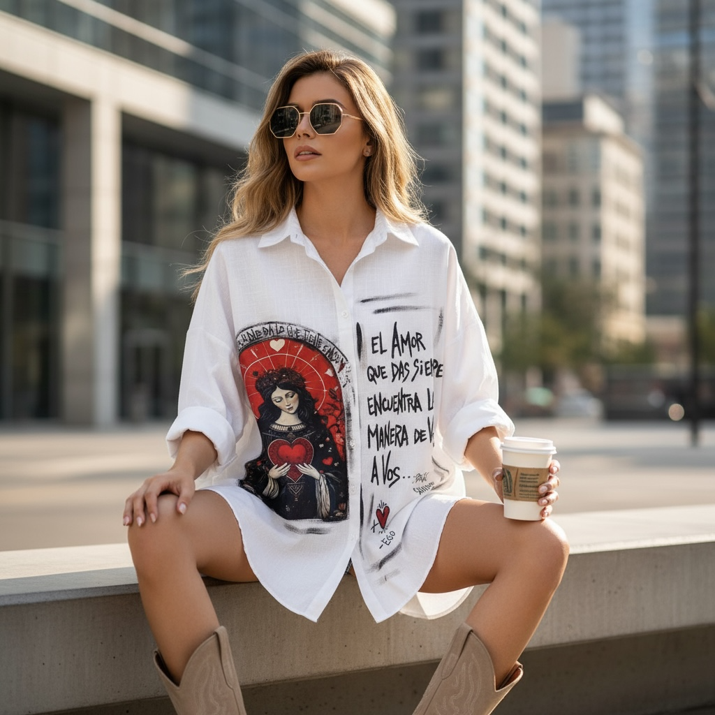 ❤️ Camisa Oversize “El Amor Que Das” – Paola Santos