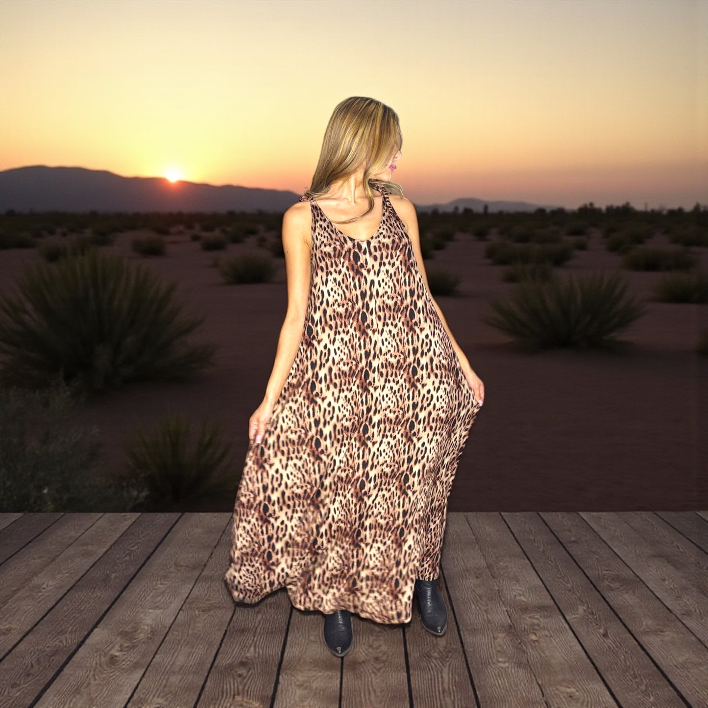 🐆 Vestido Desert – Leopardo Beige