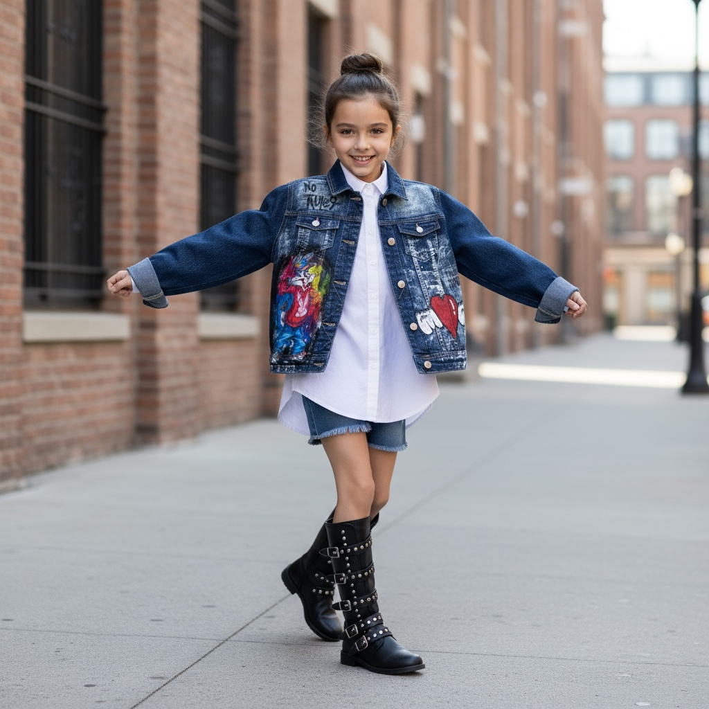 Campera Denim Kids “No Rules” – Paola Santos Kids