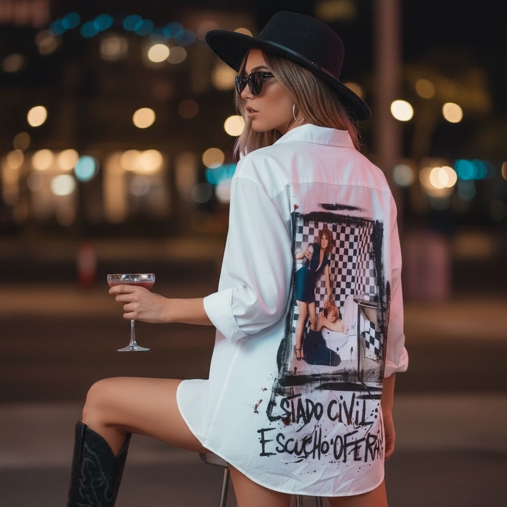 Camisa oversize de popelina – “Estado civil: escucho ofertas”