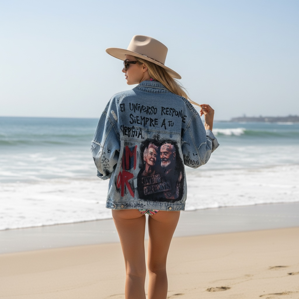 Campera intervenida “El universo responde"