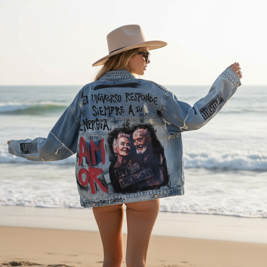 Campera intervenida “El universo responde"