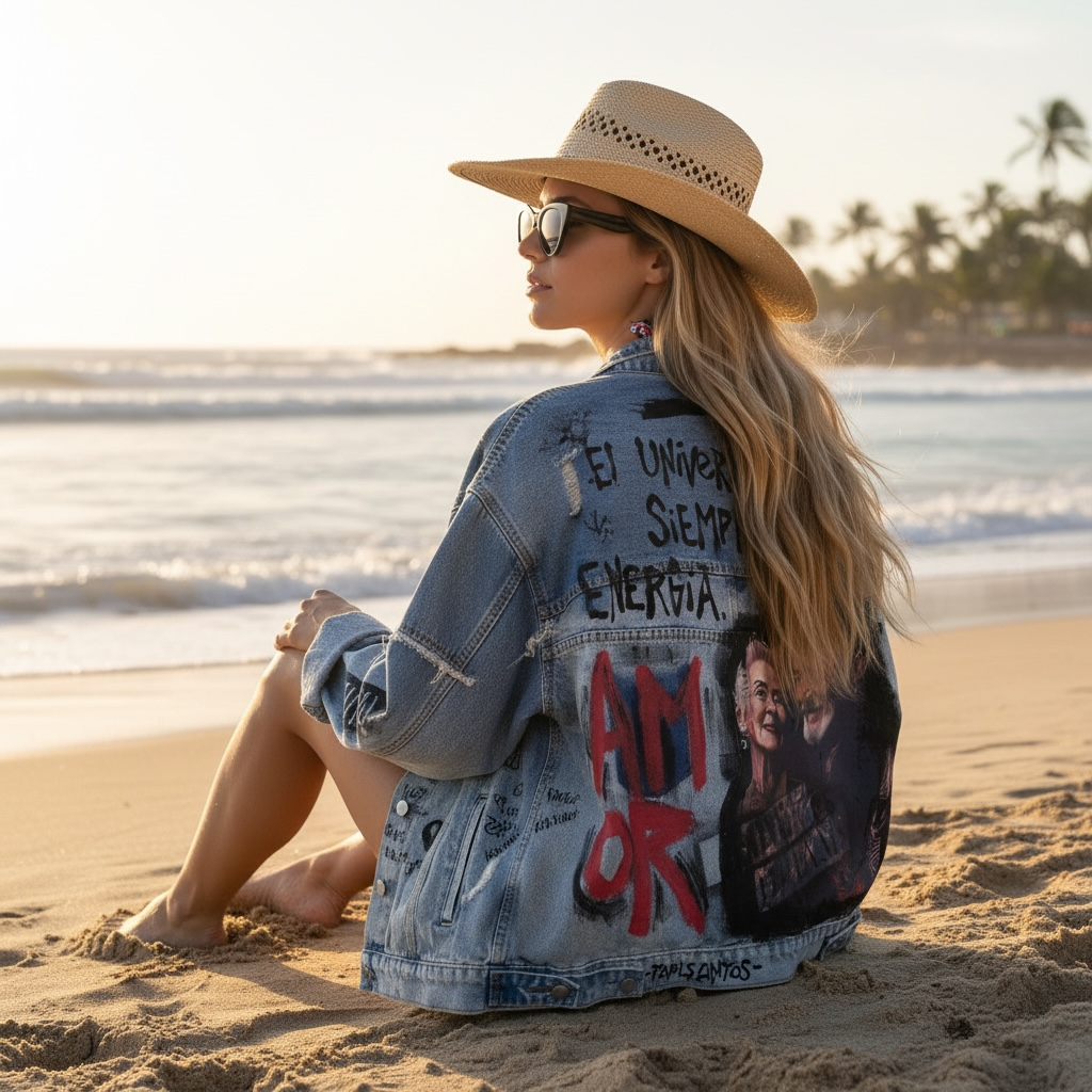 Campera intervenida “El universo responde"