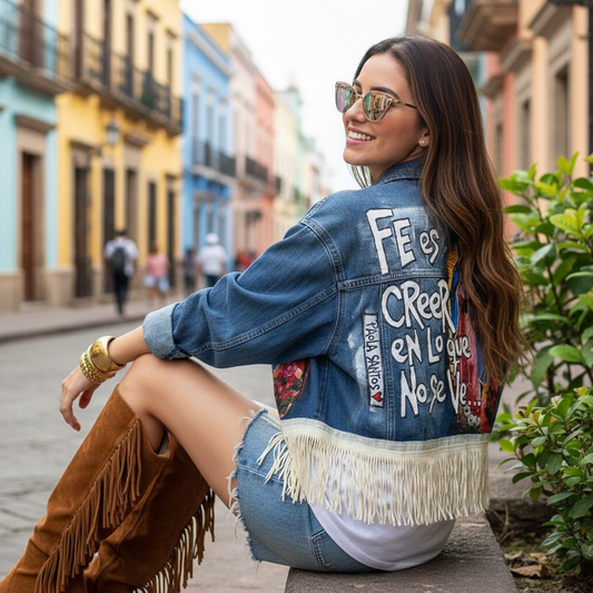 Campera Artística con Bordados y Pintura – Edición Única