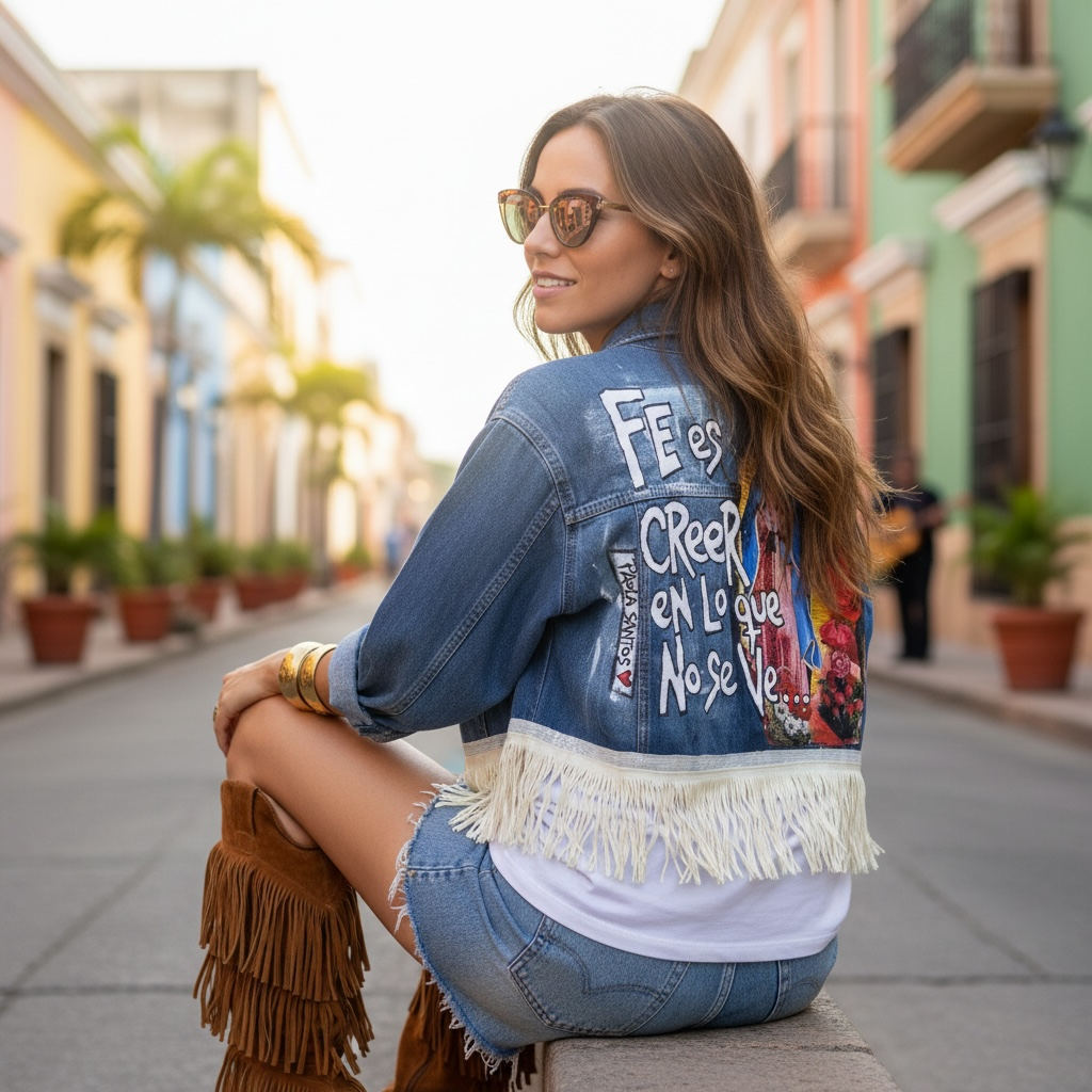 Campera Artística con Bordados y Pintura – Edición Única