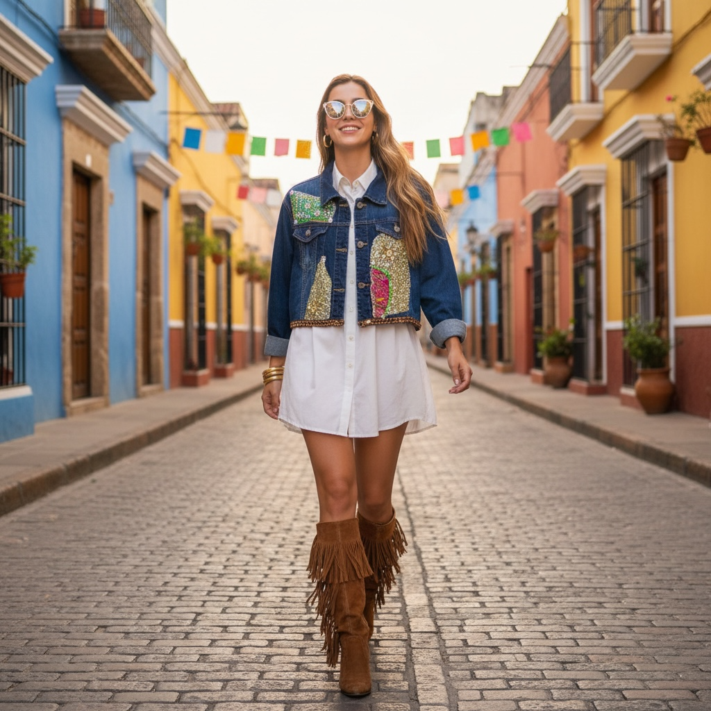 Campera Artística con Bordados y Pintura – Edición Única