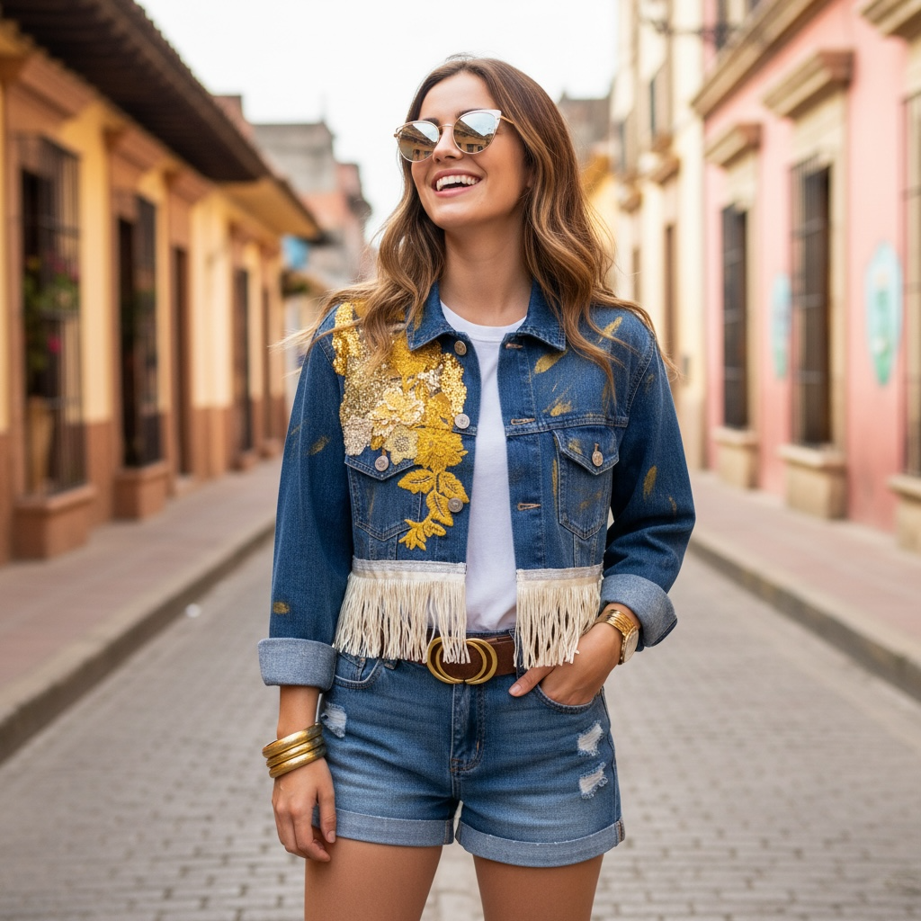 Campera Artística con Bordados y Pintura – Edición Única