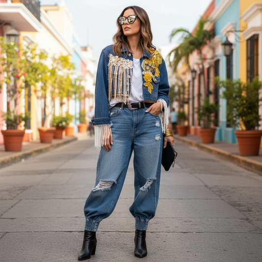 Campera Artística con Bordados y Pintura – Edición Única