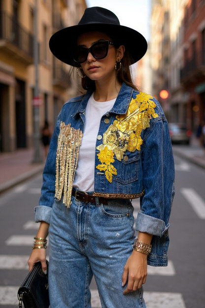 Campera Artística con Bordados y Pintura – Edición Única