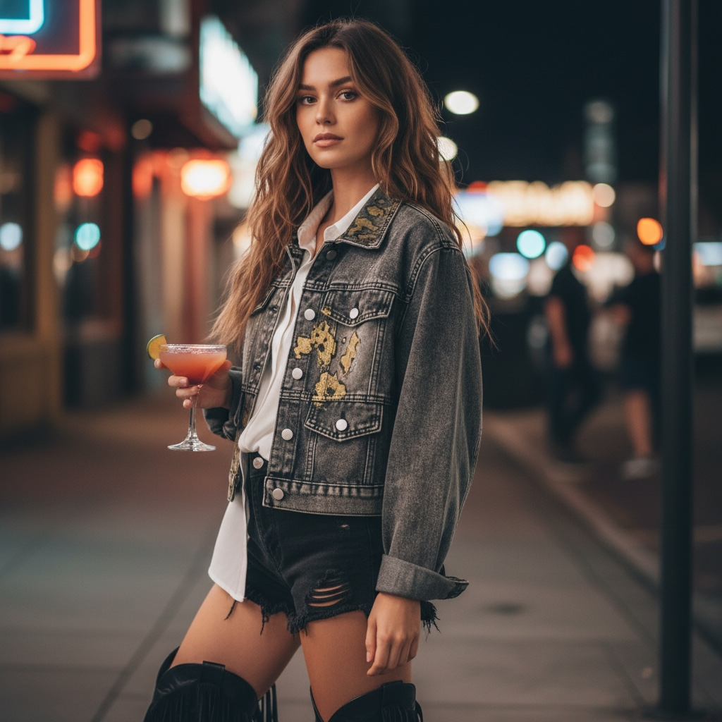 Campera Denim Intervenida – Ser y Sentirse