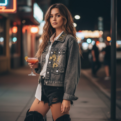 Campera Denim Intervenida – Ser y Sentirse