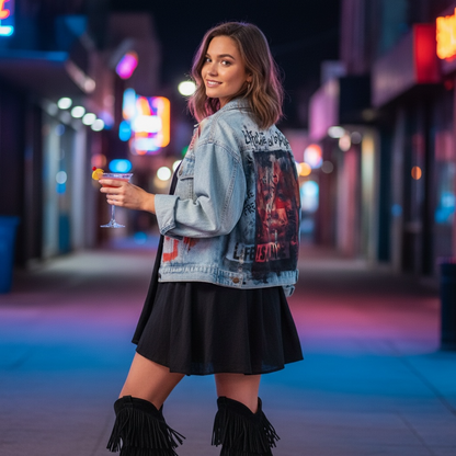 Campera Denim Intervenida – Enfócate en lo Bueno