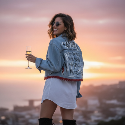 Campera "Más humana, menos perfecta, mas feliz"