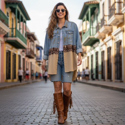 Campera intervenida “Amor que merecés” – Denim Arte Urbano