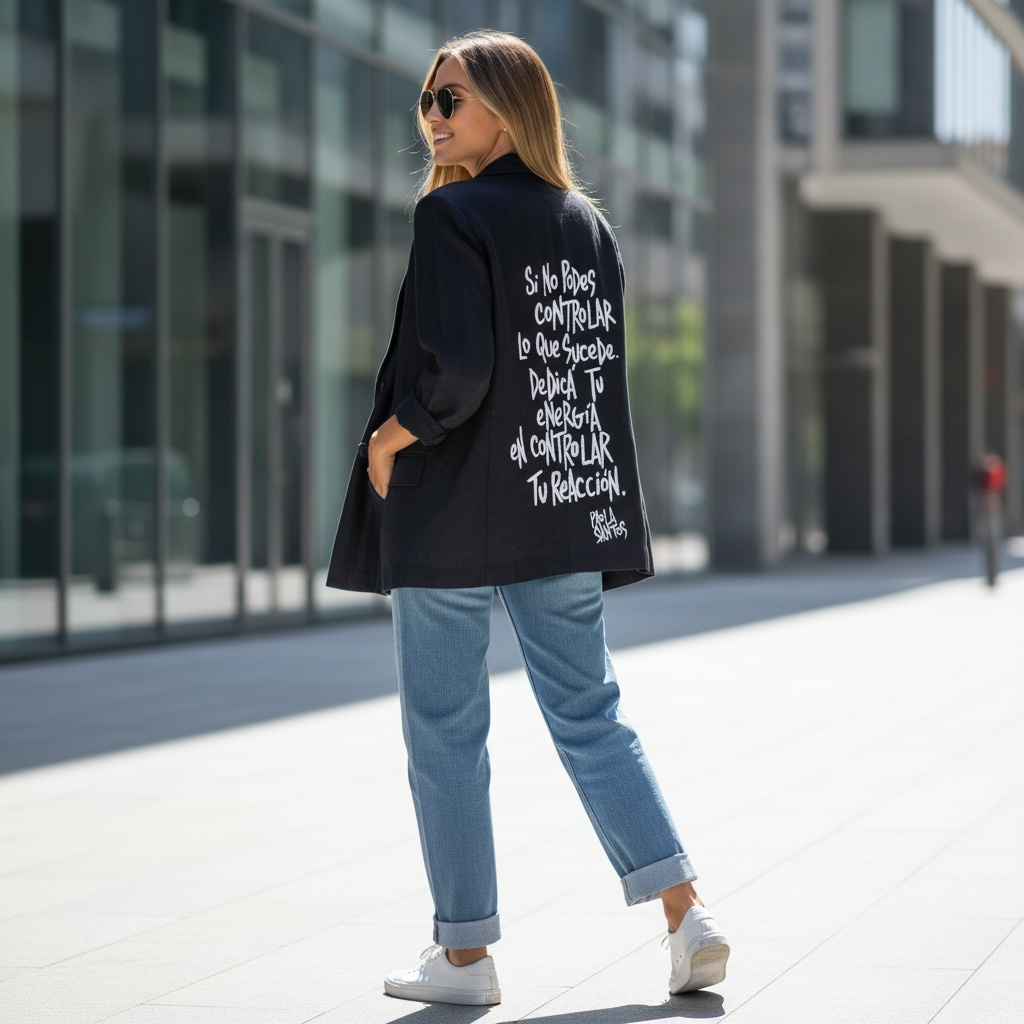 Blazer de lino Intervenido – Controlar Tu Reacción