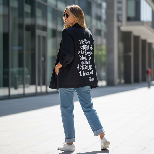 Blazer de lino Intervenido – Controlar Tu Reacción