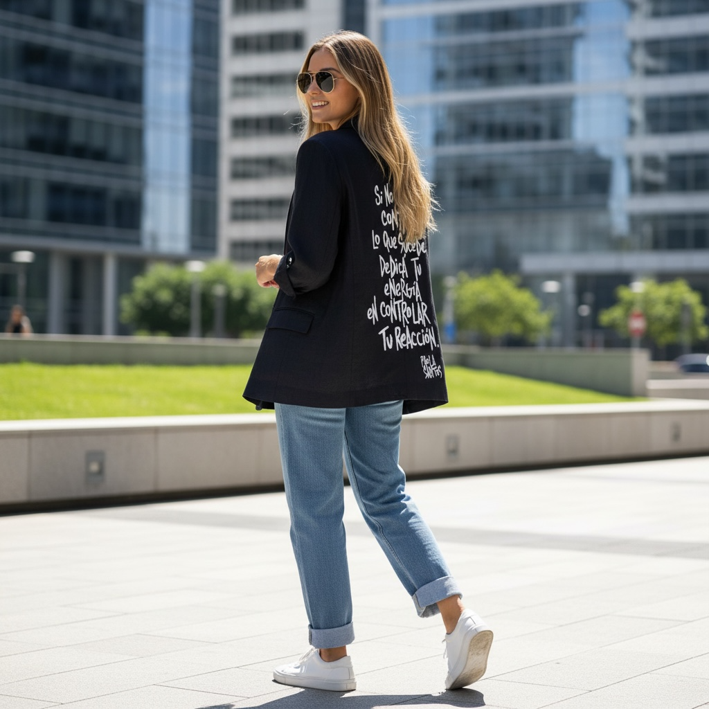 Blazer de lino Intervenido – Controlar Tu Reacción