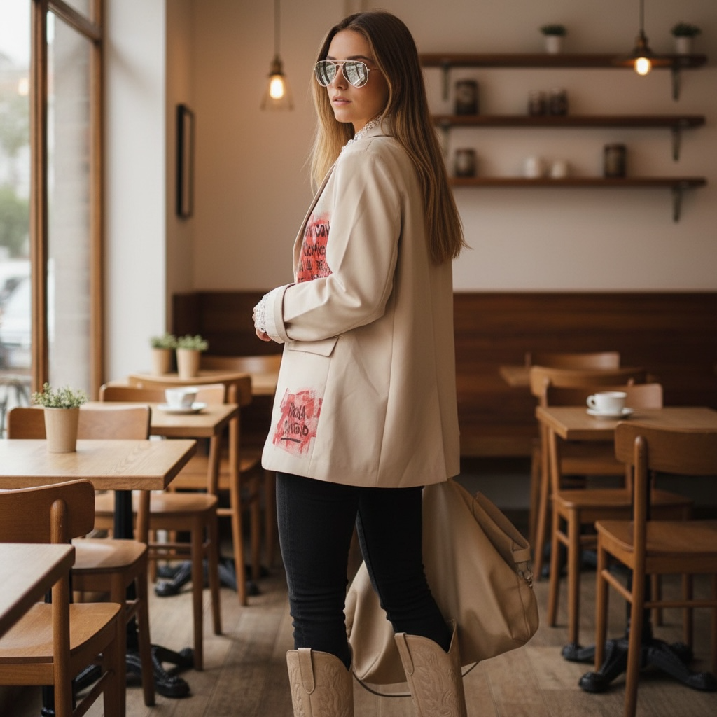 Blazer beige "La decisión de intentarlo"