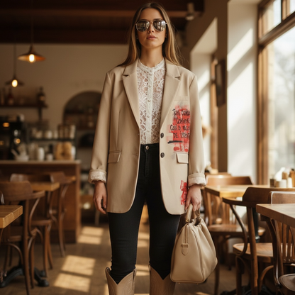 Blazer beige "La decisión de intentarlo"