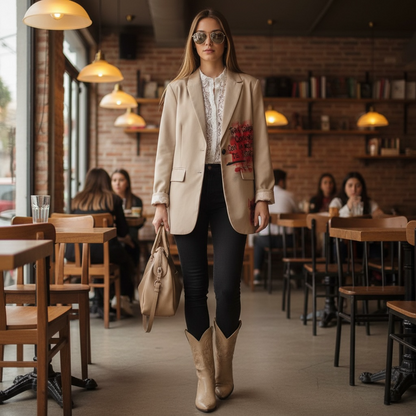 Blazer beige "La decisión de intentarlo"