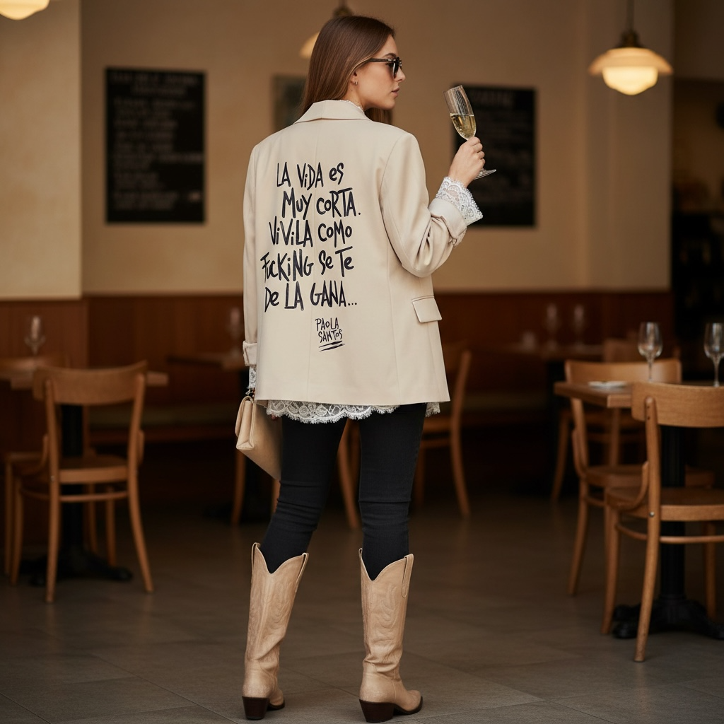 Blazer beige "Vivila como se te de la gana"